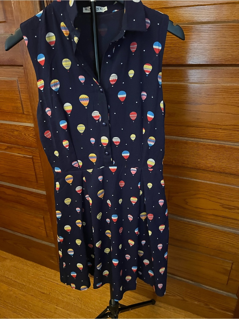 Girls' S Navy Hot Air Balloon Print Pajama Dress